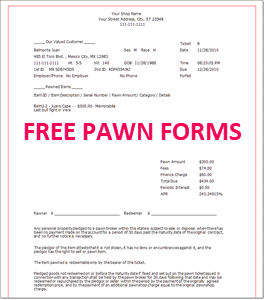pawn loan pawnbroker agreements licensing